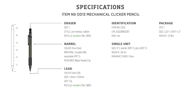 Rite in the Rain Mechanical Pencil Lead Refills, No. 13BR